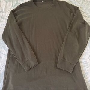 Uniqlo olive green  Sweatshirt Crew Neck Long Sleeve
